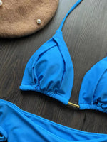 2025 New Sexy Triangle Bathing Suit for Women Brazilian Bikinis Halter Swimwear Push Up Swimsuit Metal Chain Beach Bikini Set