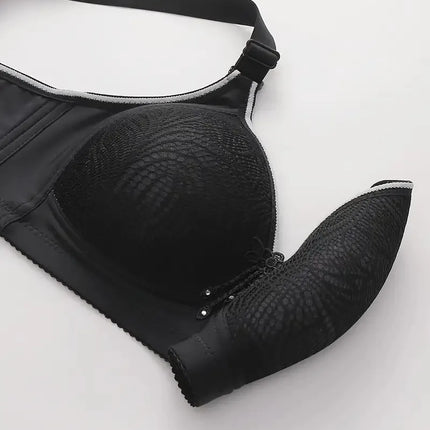 1 Piece Appliques Jacquard Bra, Elegant Lightly Padded Wireless Bra, Women's Lingerie & Underwear