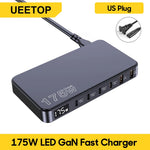 175W GaN USB C Charger LED Display 6-Port Desktop Charger