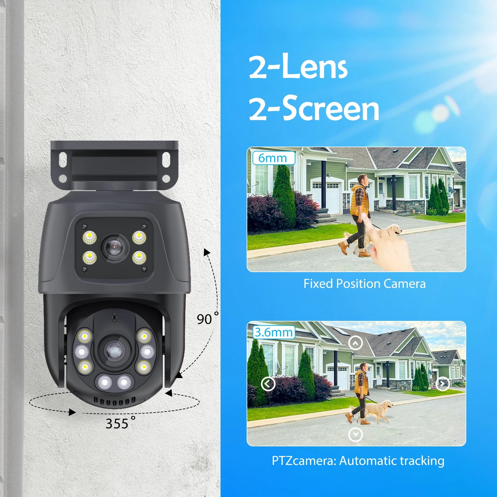 XMEYE Waterproof 6MP HD POE Surveillance Camera System Dual Lens PTZ WIFI IP Home Security 4CH 8CH POE NVR Video H.265 CCTV Kit