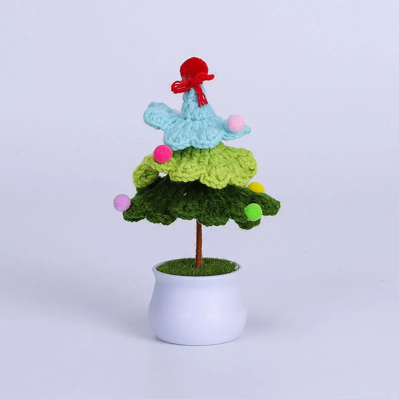Mini Finished Crochet Roses Sunflowers Potted Emotional Support Stuffed Plants  Mother Valentine Christmas Graduation Gifts