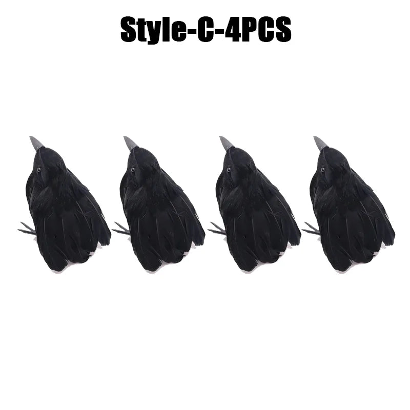 Simulation Black Crow Halloween Black Crow Props Simulation Fake Bird Ghost Festival Halloween Decoration Scary Toys