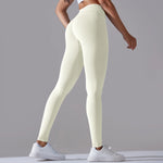 Crossover Waist Women Yoga Leggings Hips Lifting Gym Leggings Seamless Sport Pants High Waist Fitness Leggings Workout Running