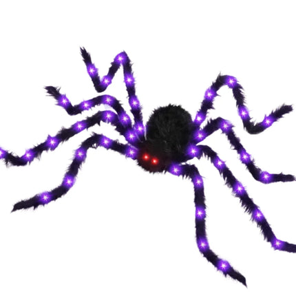 8 Modes Halloween Spider Web Lights Glow Waterproof LED Spider Net Triangle Hanging Scary Giant Spider Party