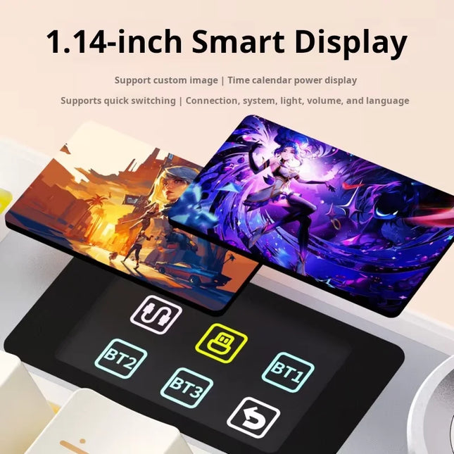 AULA F108Pro/F108 Wireless Bluetooth tri-mode connection, multi-functional display, Gasket structure, RGB lighting effects