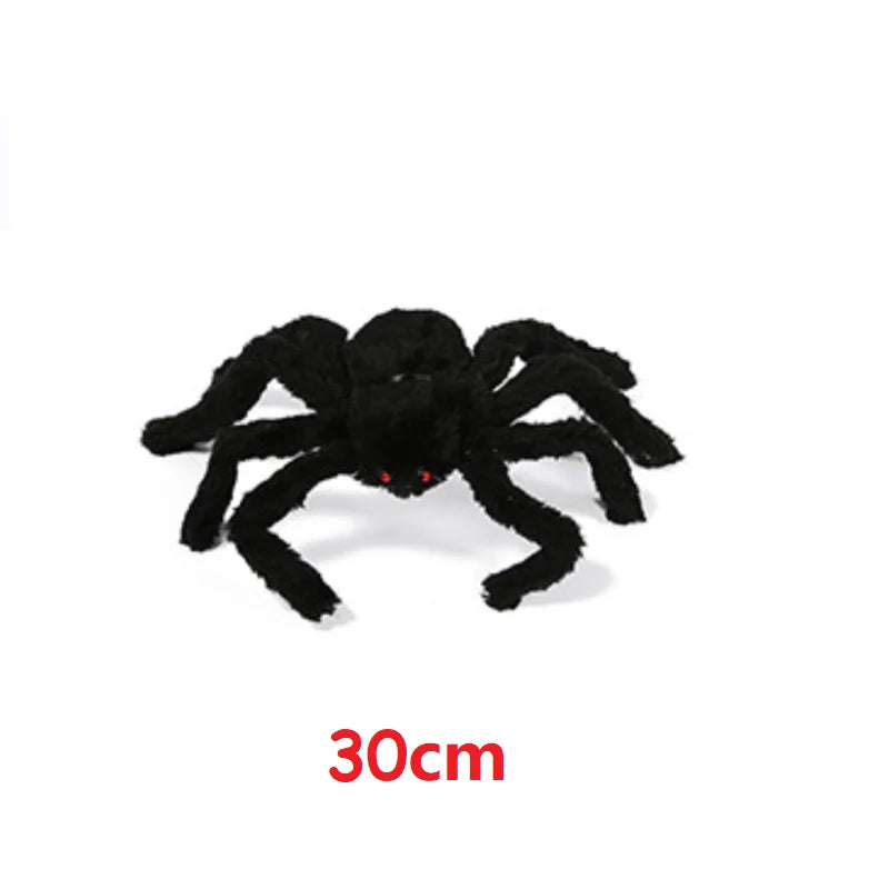 150/200cm Black Scary Giant Spider Huge Spider Web Halloween Decoration Props Haunted House Holiday Outdoor Giant Decoration