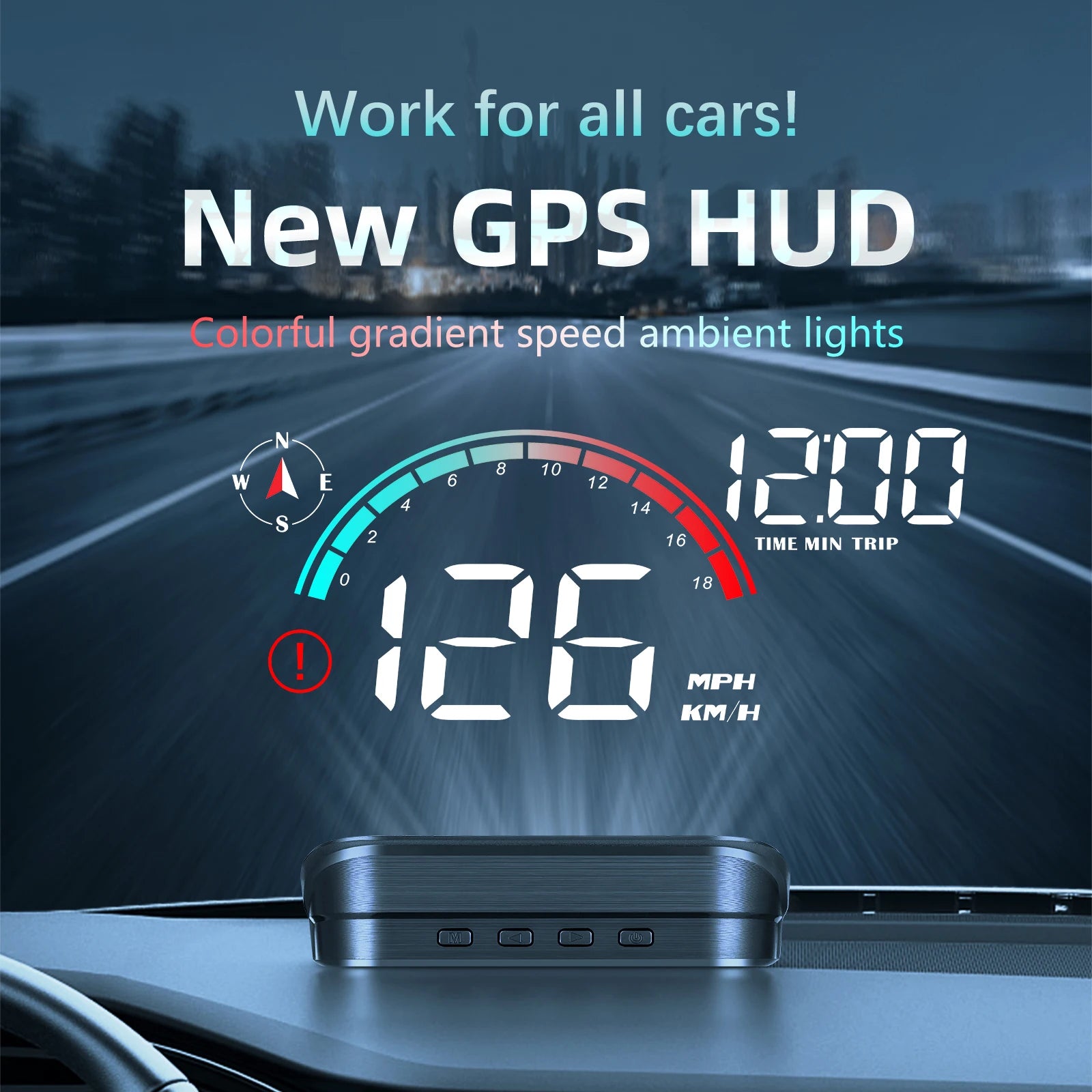 AD Head Up Display Windshield Projector M22 Car GPS HUD Universal Digital GPS Speedometer Km/h LCD Projection On Glass Car Speed