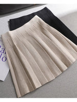Ezsskj Autumn winter a-line thick short SWEATER Skirt Women  good quality cute pleated mini skirt female elegant  knit skirt