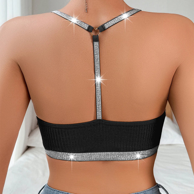 Women Lace Floral Ribbed Camisole Sexy Brassiere Female Underwear Comfortable Backless Bras New Fashion Ladies Lingerie