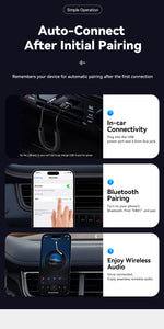 Essager USB Bluetooth 5.0 Receiver Aux Bluetooth Adapter For Car 3.5mm Jack Speaker Auto Handfree Car Audio Music Transmitter