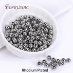 18K Gold Plated Separators For Bead,Spacers Beads For Jewelry Making,Brass Metal Round Beads,DIY Bracelets/Necklace Accessories