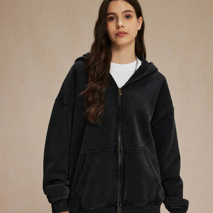 Batik fleece zippered hoodie