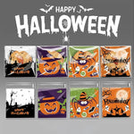 100pcs- New Halloween Cookies Bag 100Pcs Nougat Snowflake Crisp Fruit Bag Ghost Festival Party Gift Zipper Lock Bags Candy Packa