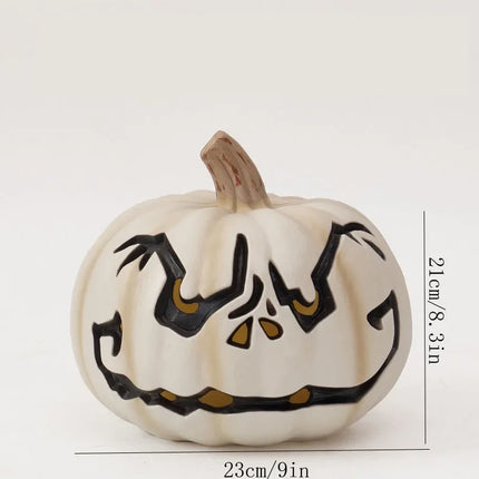 1PCS Scary Halloween Pumpkin Lantern Set Pumpkin Lamp LED Light Orange Halloween Decoration for Porch Front Door Party Supplies