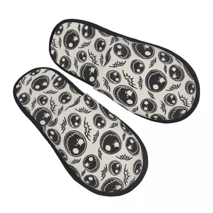 Custom Halloween Nightmare Before Christmas House Slippers Warm Jack Skellington Memory Foam Fluffy Slipper Indoor Outdoor Shoes