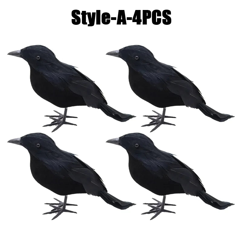 Simulation Black Crow Halloween Black Crow Props Simulation Fake Bird Ghost Festival Halloween Decoration Scary Toys