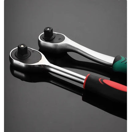 24/72 Tooth Quick Ratchet Wrench 1/2 1/4 3/8 3 Size Flying Wrenches Two-way Socket Wrench Repair Tools for for Vehicle Bicycle