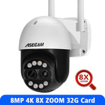 8MP Dual Lens 2.8mm -12mm 8X Zoom 4K PTZ WiFi IP Camera Outdoor AI Human Tracking CCTV Audio Home Security Surveillance Camera