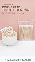 100/300pcs Double Head Cotton Swab Women Makeup Cotton Buds Tip For Medical Wood Sticks Nose Ears Cleaning Health Care Tools