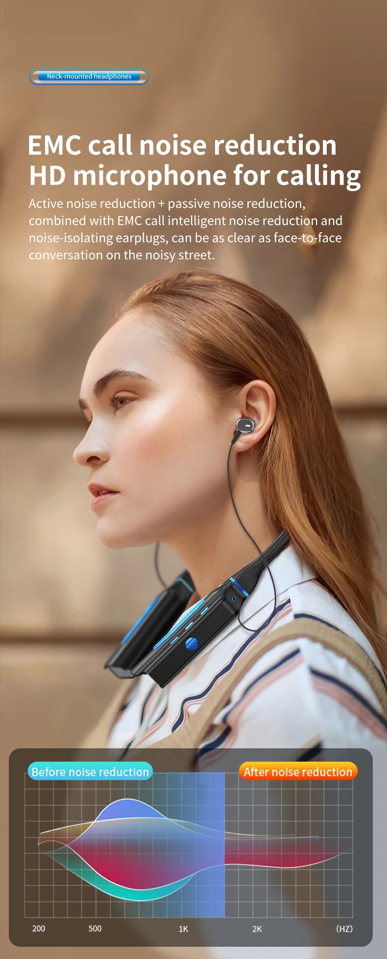10000mAh 10000Hours Playback Wireless Bluetooth Earphones Magnetic Sports Running Headset Neckband Sport Earbuds Noise Reduction