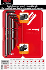 DELIXI ELECTRIC Allen Key Set，Allen Hex WrenchScrewdriverBox-packed Set，SleevUniversal Torque Long Metric,for VehicleMaintenance