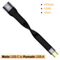 USB3.1 10Gbps Short Cable 13cm PD 100W USB to Type C Cable Converter OTG USB Adapter USB4 20Gbps Cable 22cm for SSD Power Bank