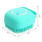 Pet Dog Shampoo Brush 2.7oz 80ml Cat Massage Comb Grooming Scrubber  for Bathing Short Hair Soft Silicone Rubber