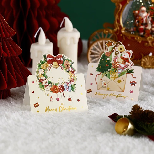 18/12/6PCS  Greeting Cards With Envelope Friend Family Blessing Postcard For Birthday New Year Christmas Gifts Xmas Decoration