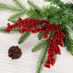 50/1branch Christmas Artificial Berries Stem Red Holly Berry Fake Flowers Plant for Xmas Tree New Year Party Home Decor Ornament