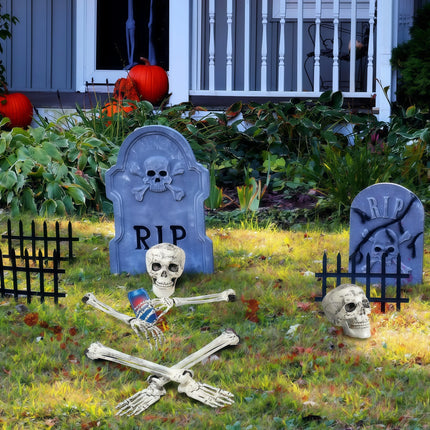Halloween Skeleton Stake Decorations, Realistic Skeleton Arm Leg Bones, Spooky Yard Garden Halloween Decoration