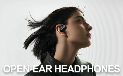 XINSRE Open Ear Headphones Bluetooth 5.3 Wireless Earbuds, True Wireless Over-Ear Headset with Adjustable Earhooks,55H Playtime
