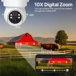WiFi PTZ Camera Outdoor Wireless 10X Zoom Solar IP Camera 4MP Built-in Battery Video Surveillance Camera Long Time Standby iCsee