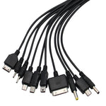10In1 USB to Multi-ports USB Cable Universal Phone Charging Cable Multi-head Charging Cable Cord For Samsung Nokia Phone Charger