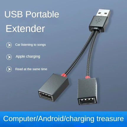 1 in 2 Out USB HUB Car Usb Splitter Cable Multifunction Adapter Cord Charging Cable for Iphone Android Smart Phone for Xiaomi