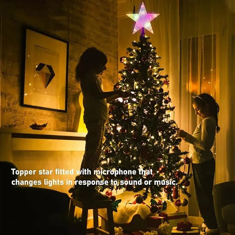 15cm Christmas Tree Decoration Stars Warm White Lights Home Room Decor LED Shining Lamp Xmas Festival TopStar Navidad 1.07in