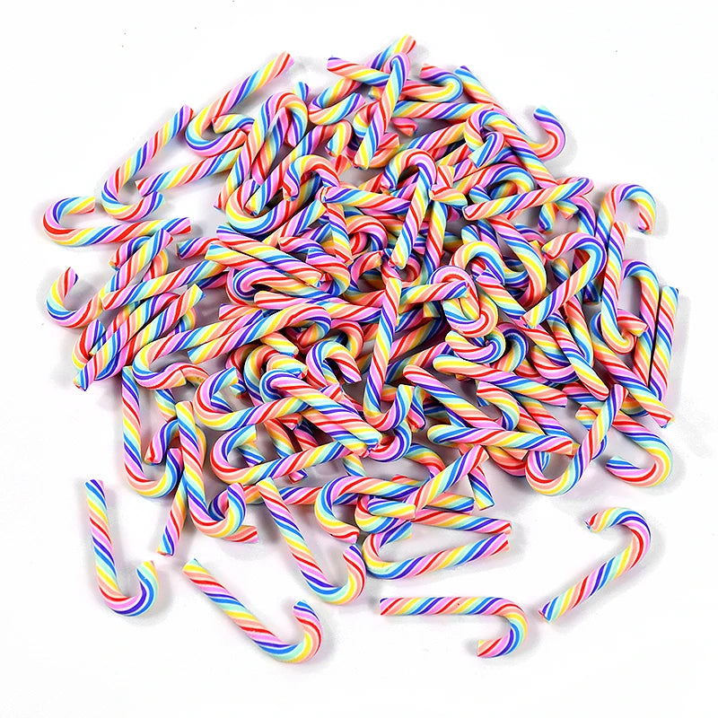 10/30/50Pcs Mini Candy Cane Christmas Decoration Red White Resin Candy DIY Crafts Xmas Pendant Navidad Home Decor 2025 New Year