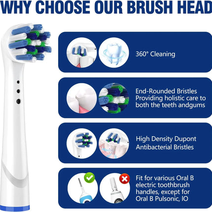 4/8PCS Replacement Brush Heads for Oral B Electric Toothbrushes Floss Cross Action 3D Pro White Precision Standard Daily Clean
