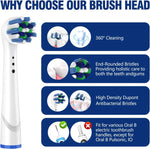 4/8PCS Replacement Brush Heads for Oral B Electric Toothbrushes Floss Cross Action 3D Pro White Precision Standard Daily Clean