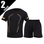 2/6 Pack Plus Size Men's Quick-drying Short-sleeved Shorts Suit Men's Leisure Sports Running Fitness T-shirt Joker Shorts Teen