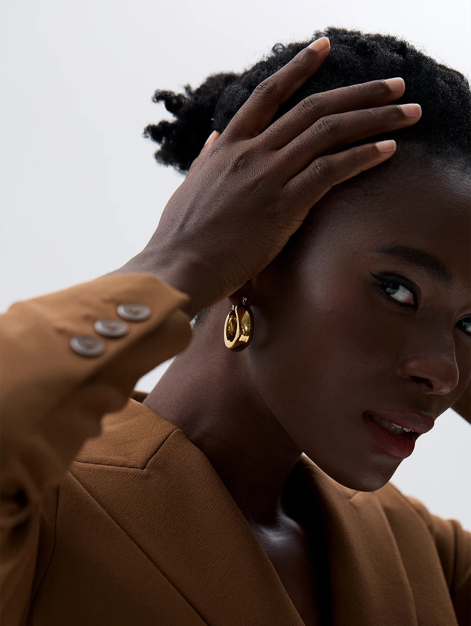 Yhpup High Quality Stainless Steel Round Geometric Chunky Hoops Earrings for Women Charm Metal Simple Fashion Jewelry Waterproof