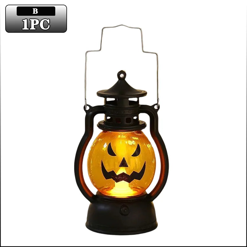 Halloween Pumpkin Ghost Face Lamp Portable Skull Decoration Light for Bar Party Table Atmosphere Prop Halloween Decor Use