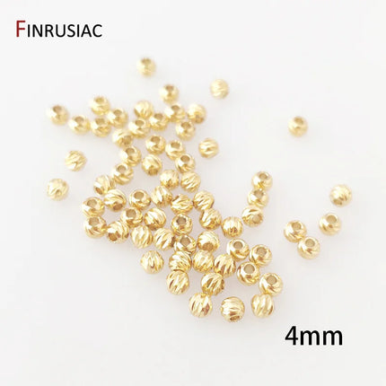 18K Gold Plated Brass Spacer Beads For Jewelry Making Materials,Separators For Beads, Striped Cut Flower Beads For Needlework