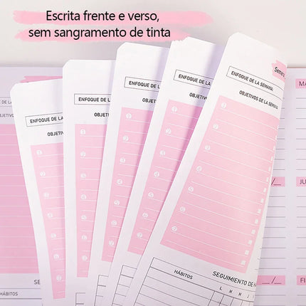 Planner Schedule Agenda Efficiency Notebook Daily Weekly Monthly Diary Journal for Students School Office Stationery Supplies