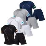 2/6 Pack Plus Size Men's Quick-drying Short-sleeved Shorts Suit Men's Leisure Sports Running Fitness T-shirt Joker Shorts Teen