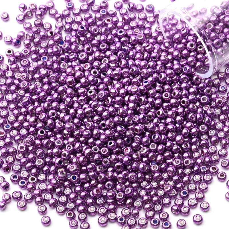 12Grams/Tube 2mm Metallic Seed Beads Japanese Round Glass Seedbeads For DIY Needlework Dress Adornment Sewing 1200pcs