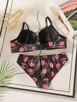 Viomisha High Quality Printed Patchwork Lace Sexy Lingerie Set  Women Underwire Push Up Bras  Female Underwear Panty Set S-XL