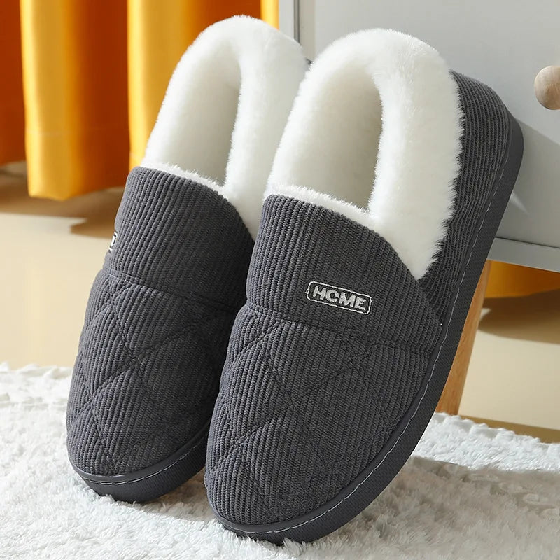 Litfun New Fur Slippers For Women Men Winter Furry Fashion Warm Ankles Plush Cozy Slides For Home Indoor Soft Sole Cotton Shoes