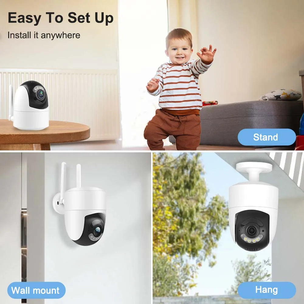6MP Tuya WiFi Camera Outdoor 2.4G/5G Wifi Surveillance Camera Security Protection CCTV Smartlife Onvif  Alexa Google Video Cam