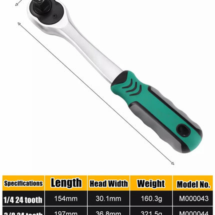 24/72 Tooth Quick Ratchet Wrench 1/2 1/4 3/8 3 Size Flying Wrenches Two-way Socket Wrench Repair Tools for for Vehicle Bicycle