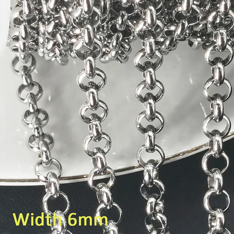1meter Stainless Steel Necklace Chain for Jewelry Making DIY 1:3 NK Rolo Cable Link Curb Chains Thick Chain Bracelet Accessories